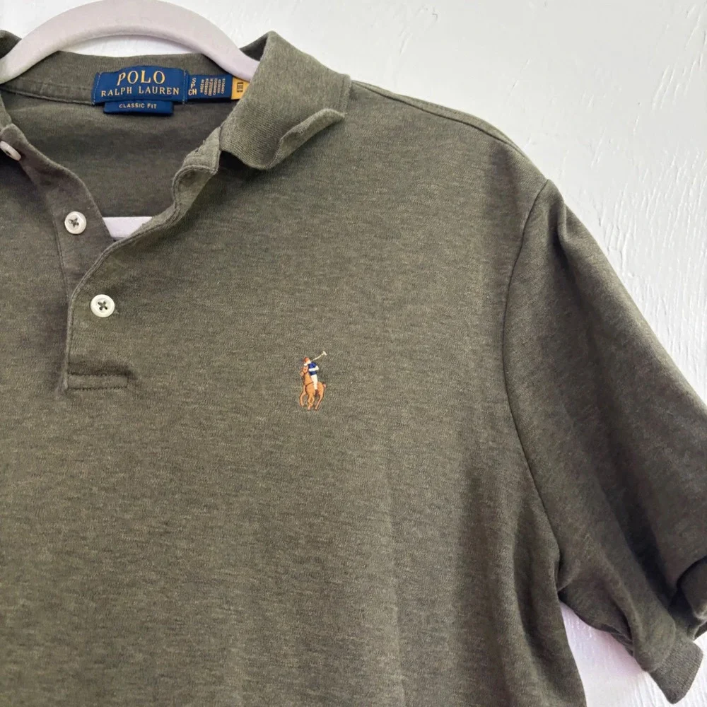 Polo Ralph Lauren Men's Classic Fit Green Short Sleeve Polo Shirt Size S Small